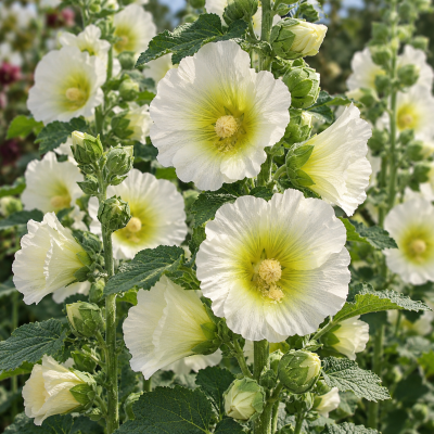 Alcea rosea 'Polarstar'