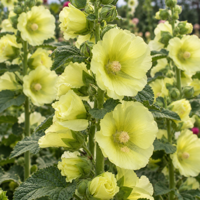 Alcea rosea 'Spotlight Sunshine'